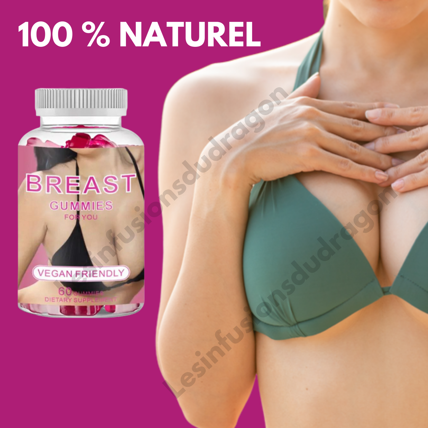 Breast Enlargement Gummies - 3 flacons