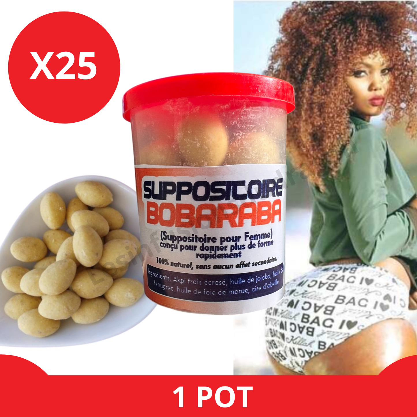 SUPPOSITOIRES - Volume fesses & hanches - 1 pot