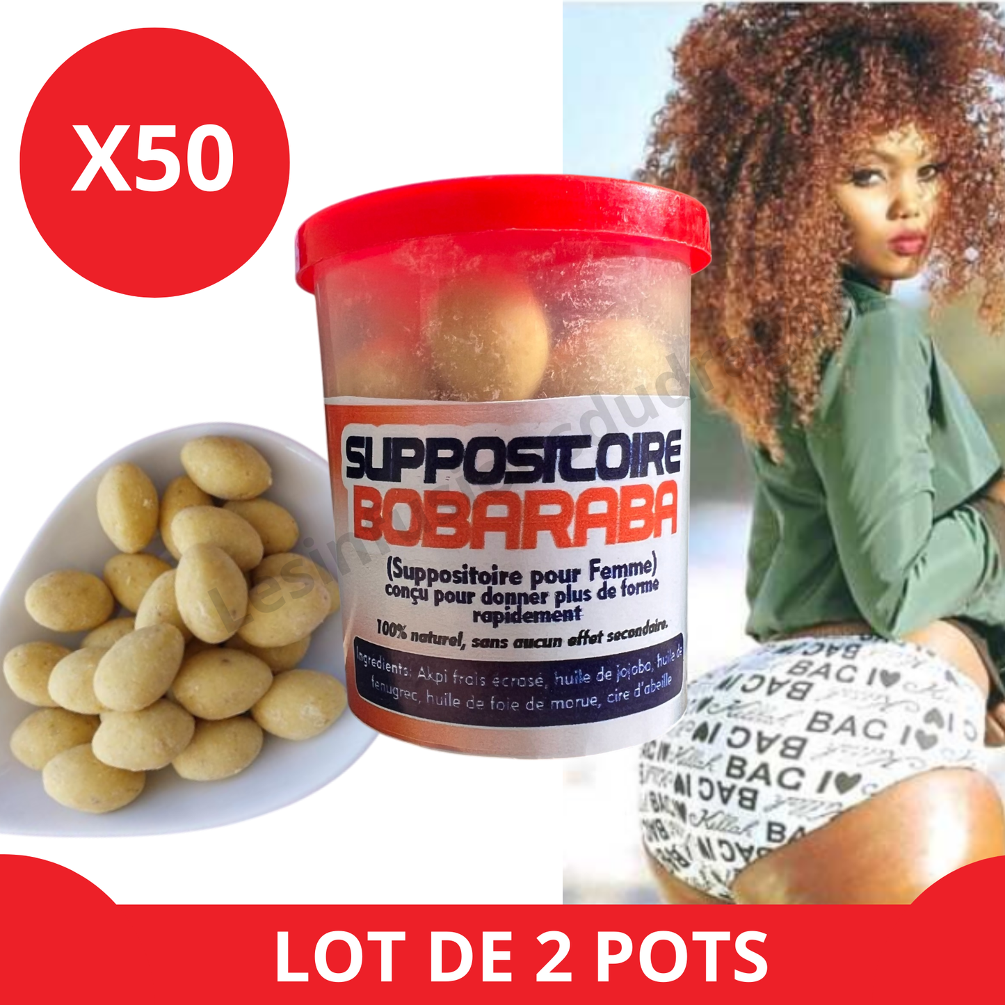 SUPPOSITOIRES - Volume fesses & hanches - 2 pots