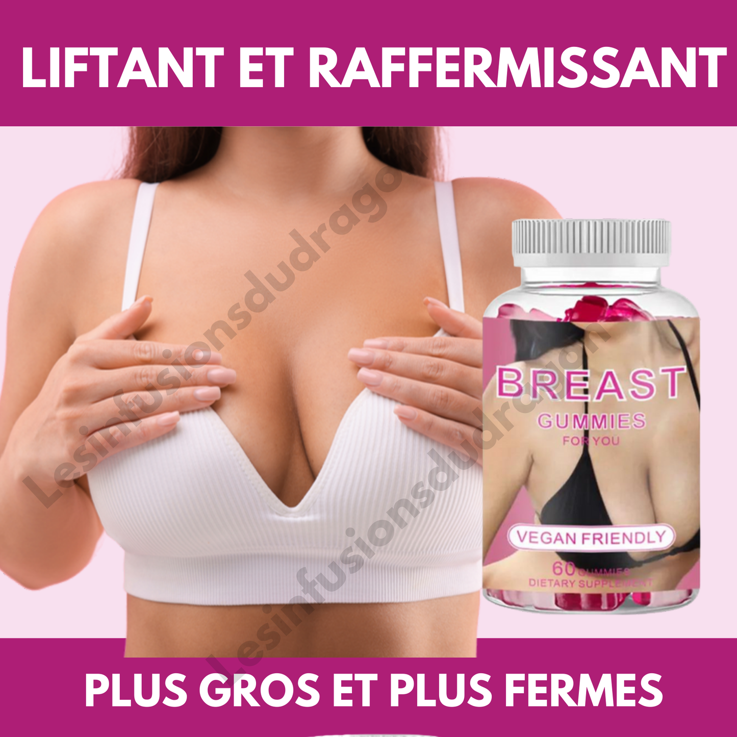 Breast Enlargement Gummies - 3 flacons