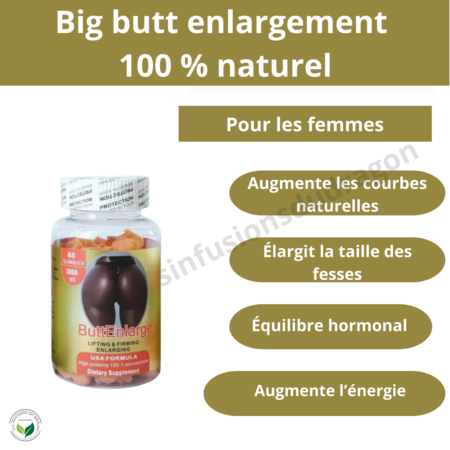 3 X 60 GUMMIES ButtEnlarge 3000 mg POUR L'AGRANDISSEMENT DES FESSES (Copie)