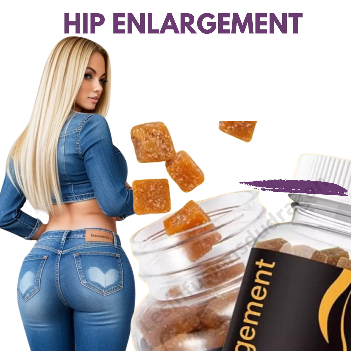 Hip Enlargement BBL Gummies – Complément Alimentaire à Base de Plantes (Cure 1 mois)