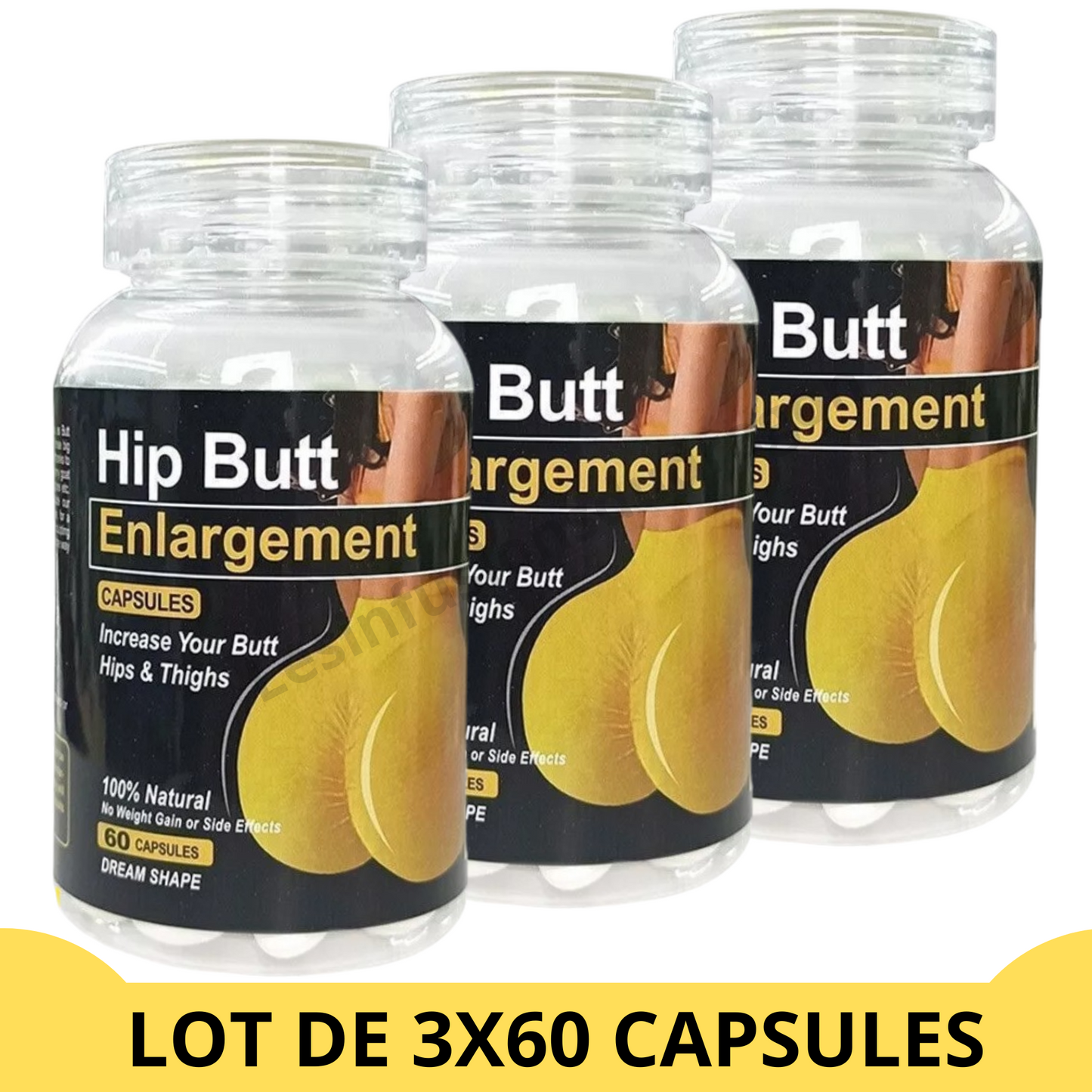 HIP BUTT Enlargement Capsules - 3 flacons