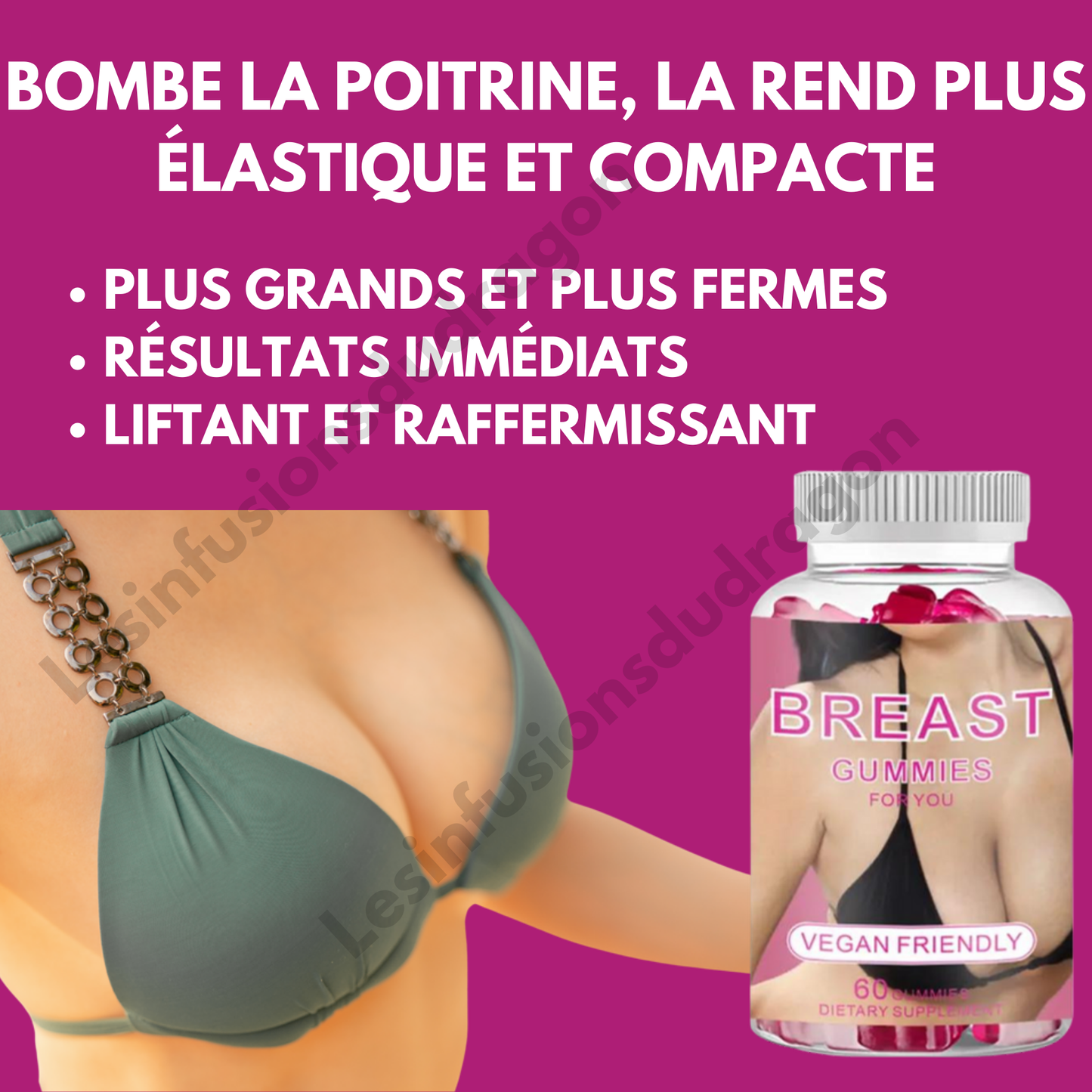 Breast Enlargement Gummies - 3 flacons