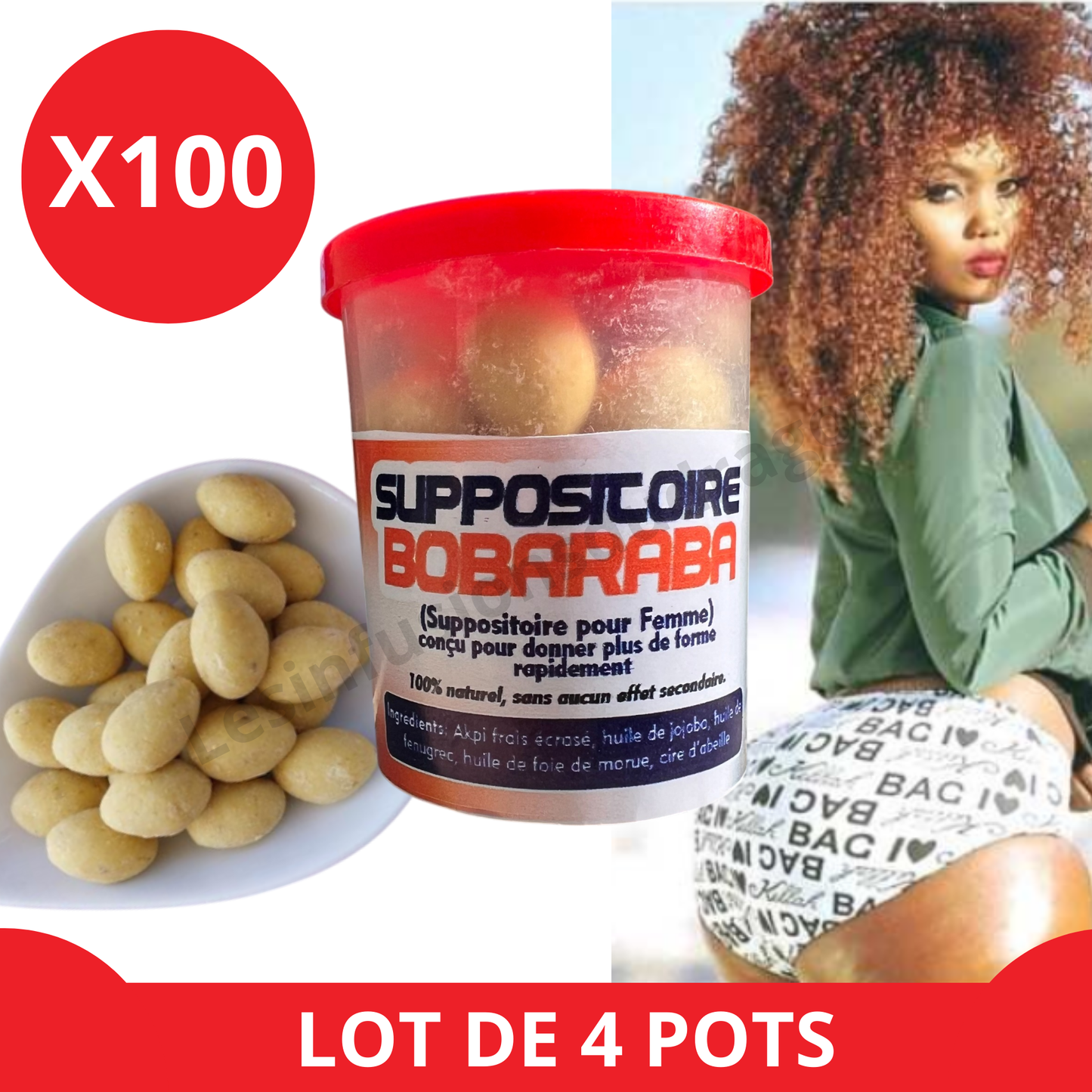 SUPPOSITOIRES - Volume fesses & hanches - 4 pots