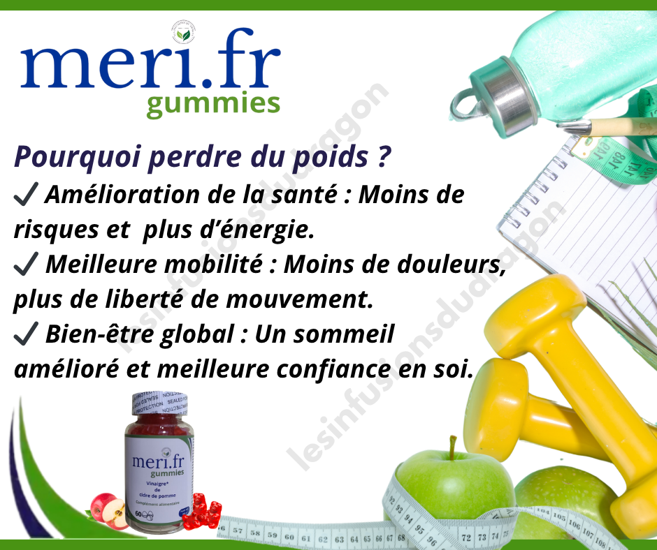 🍎 Meri.FR Gummies Vinaigre de Cidre – Complément Alimentaire Bien-Être (Cure 1 mois)