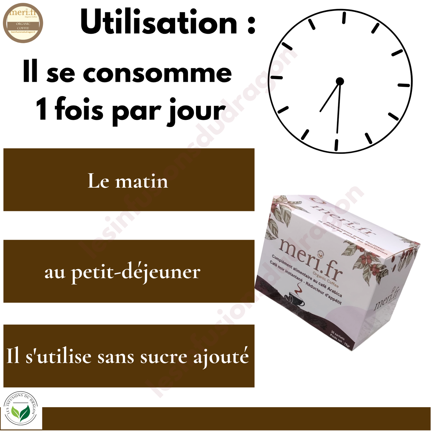Meri.fr – Café noir instantané | Réducteur d’appétit | Complément alimentaire à base de plantes 1 Boîte