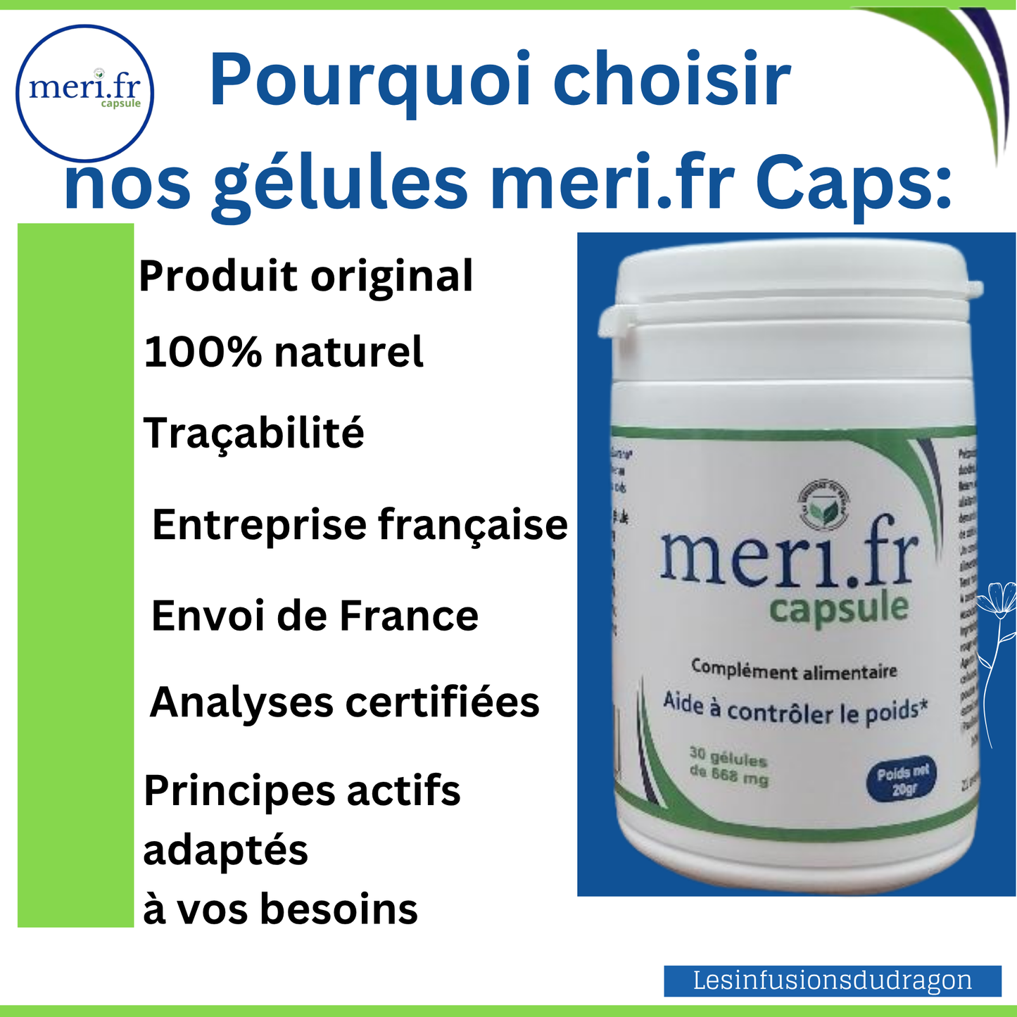 Meri . fr Capsule – Votre partenaire minceur 100 % naturel et français ! 2 boîtes