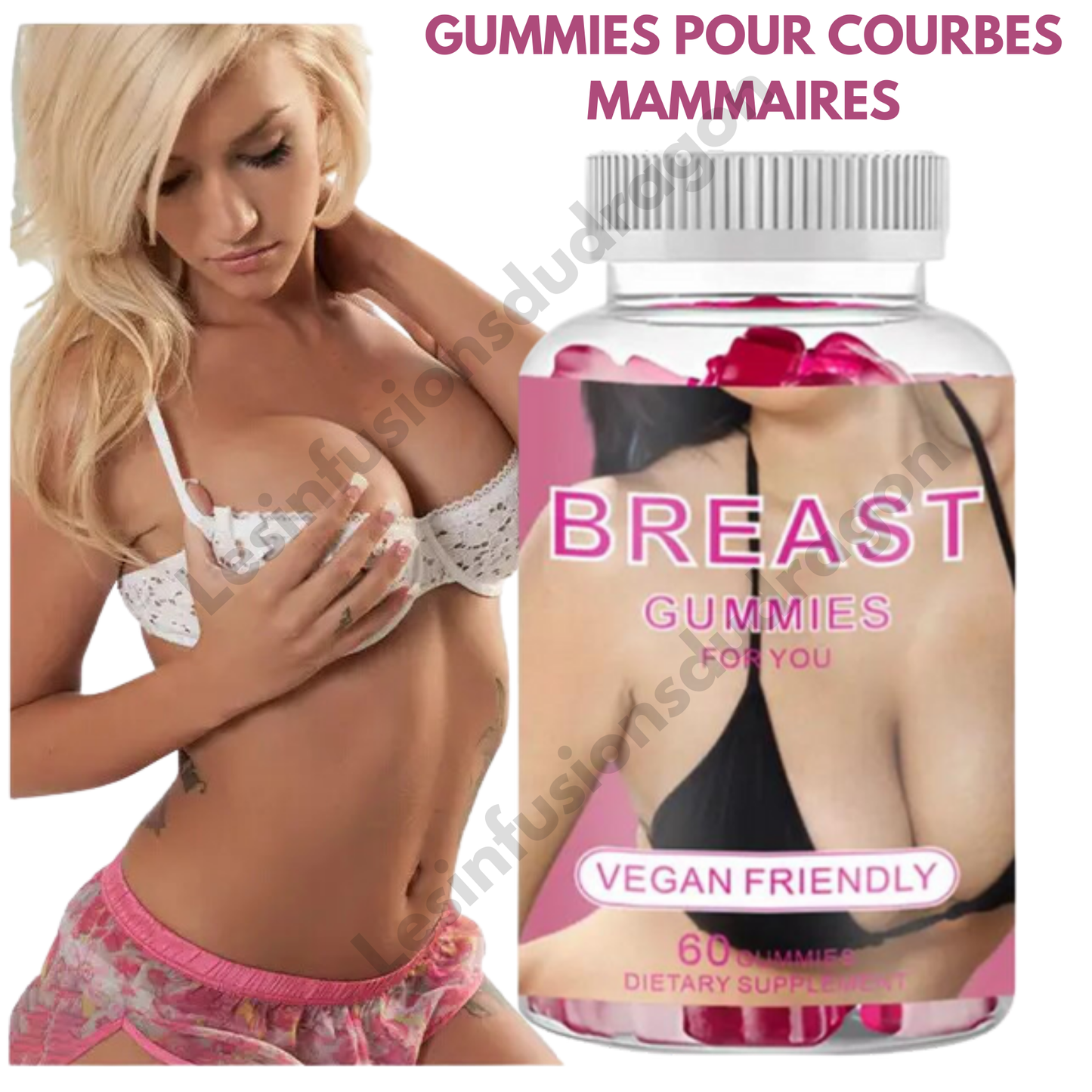 Breast Enlargement Gummies - 3 flacons