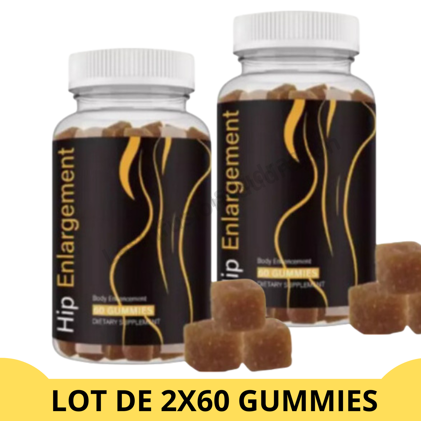 Hip Enlargement Gummies - Dosé à 1036 mg - 2 flacons