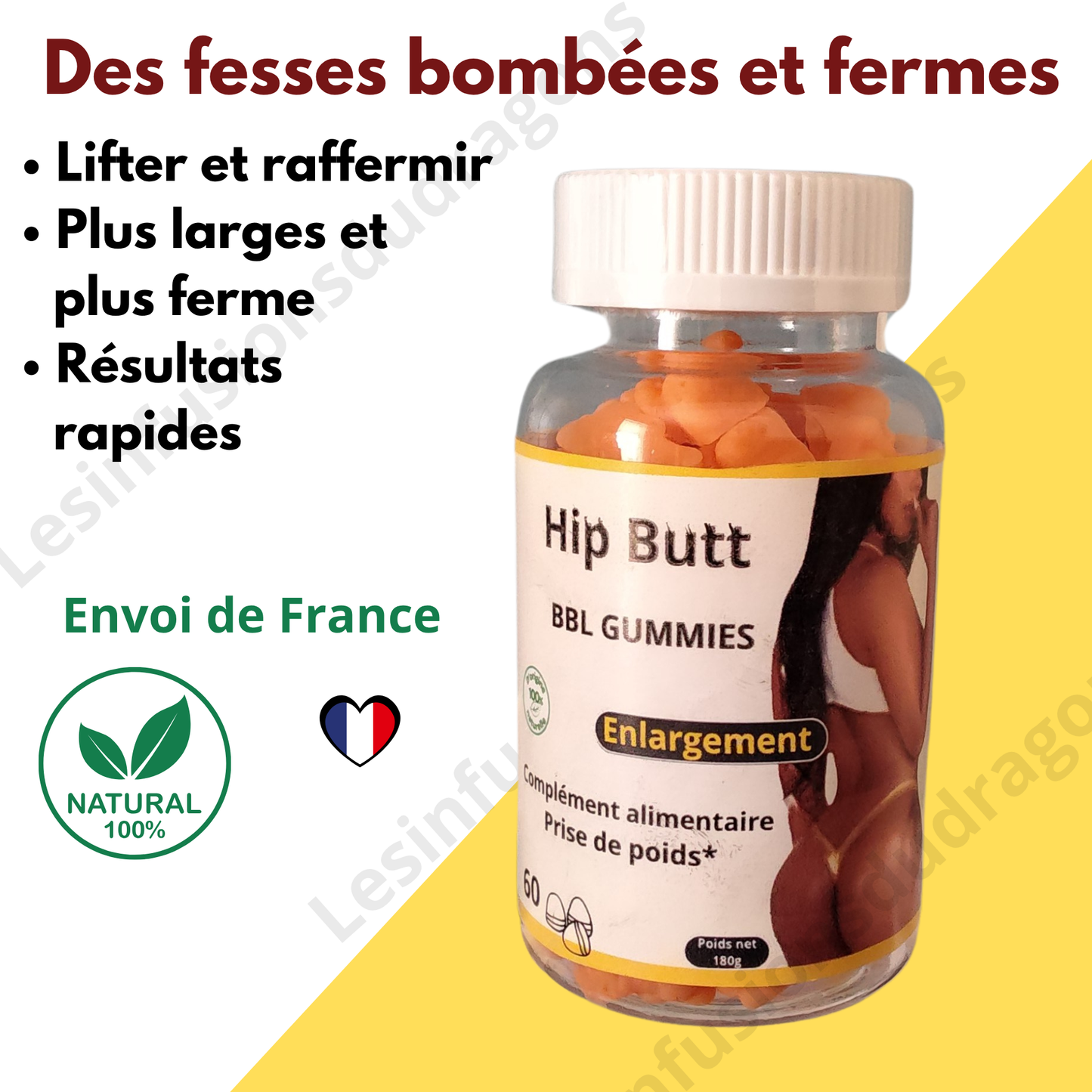 HIP BUTT Enlargement GUMMIES - 1 flacon