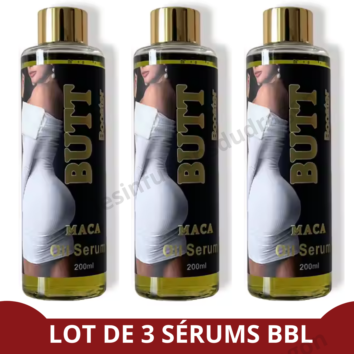 HUILE / SÉRUM POUR L'AGRANDISSEMENT DES FESSES - 3 flacons