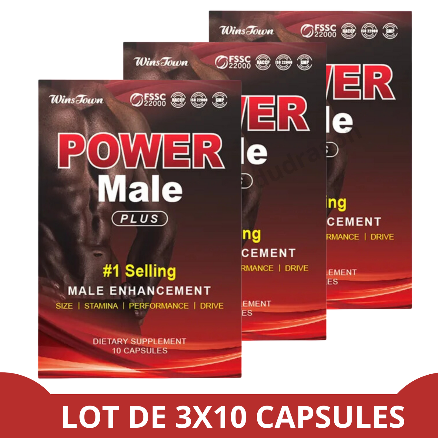 POWER MALE PLUS : 3 boîtes (30 gélules)