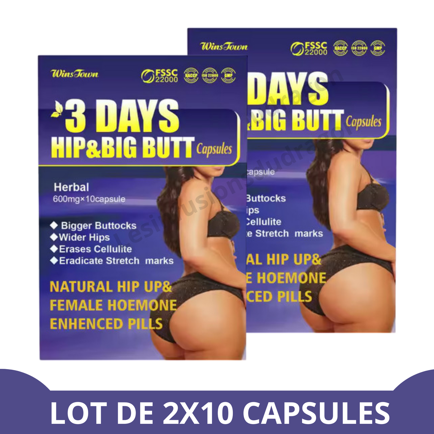 HIP and BIG BUTT 3 DAYS - 2 boîtes de 10 capsules)