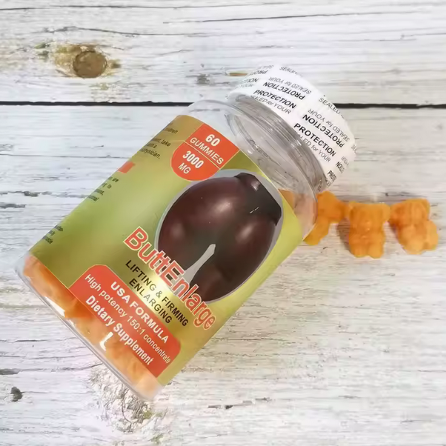3 X 60 GUMMIES ButtEnlarge 3000 mg POUR L'AGRANDISSEMENT DES FESSES (Copie)
