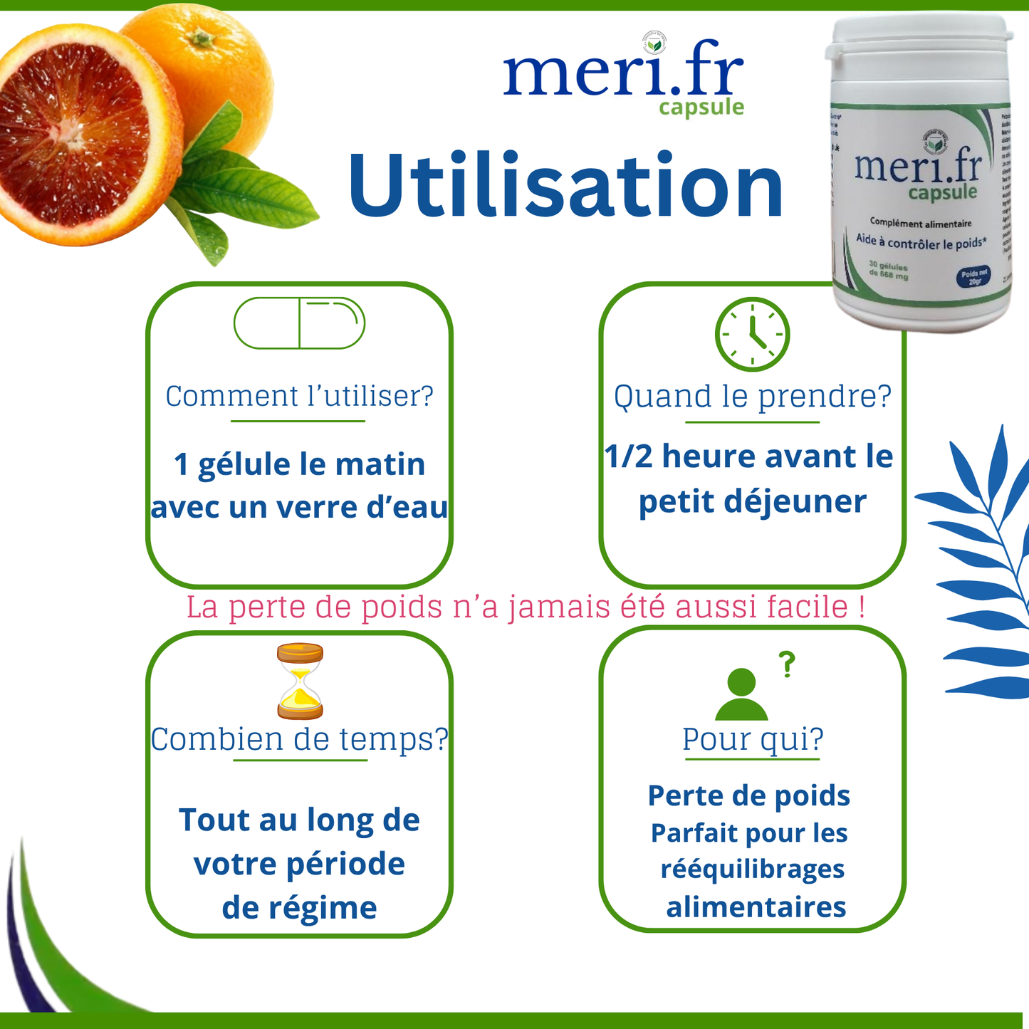 Meri . fr Capsule – Votre partenaire minceur 100 % naturel et français ! 2 boîtes