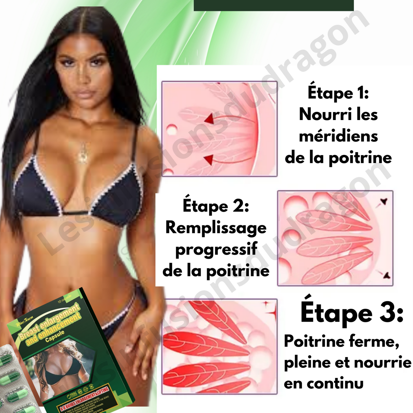 Breast enlargement. Seins plus gros et ronds. Envoi de France