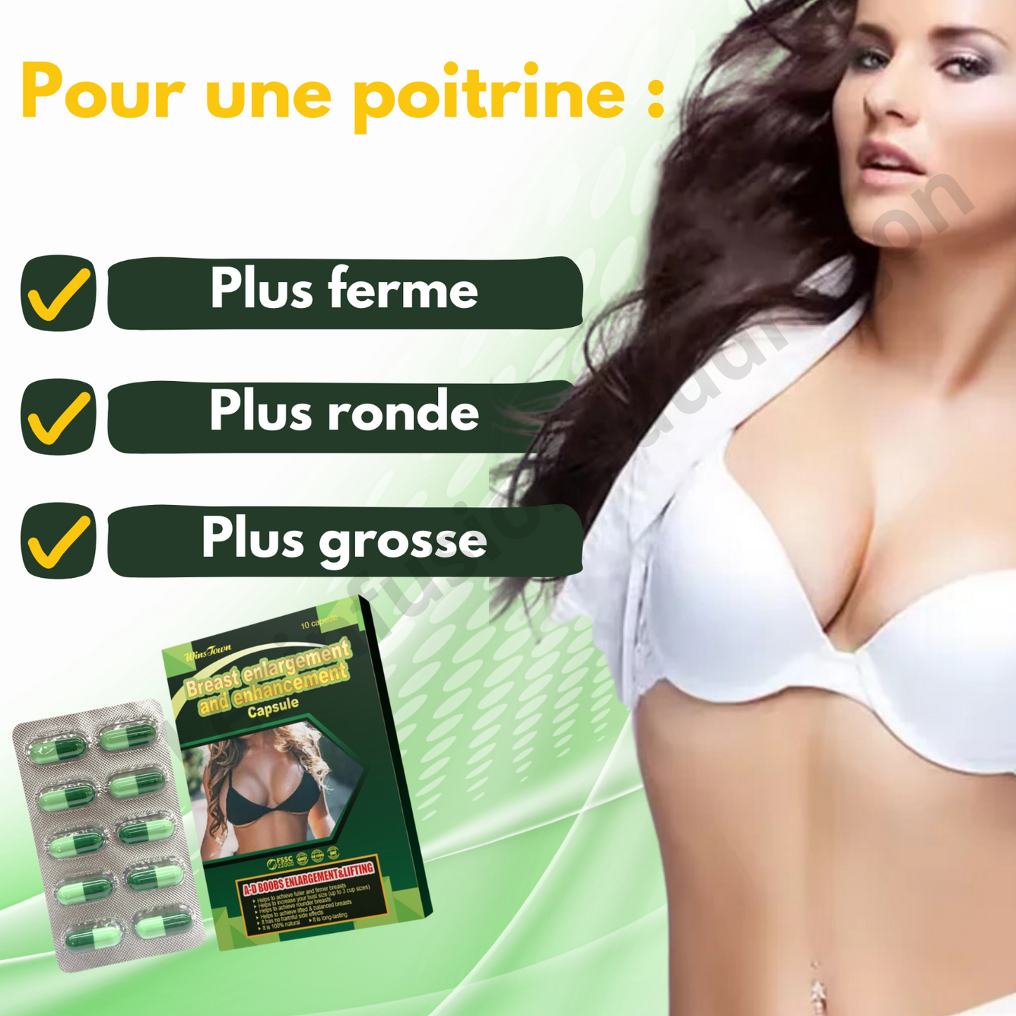 Breast enlargement. lot de 3 Seins plus gros et ronds. Envoi de France