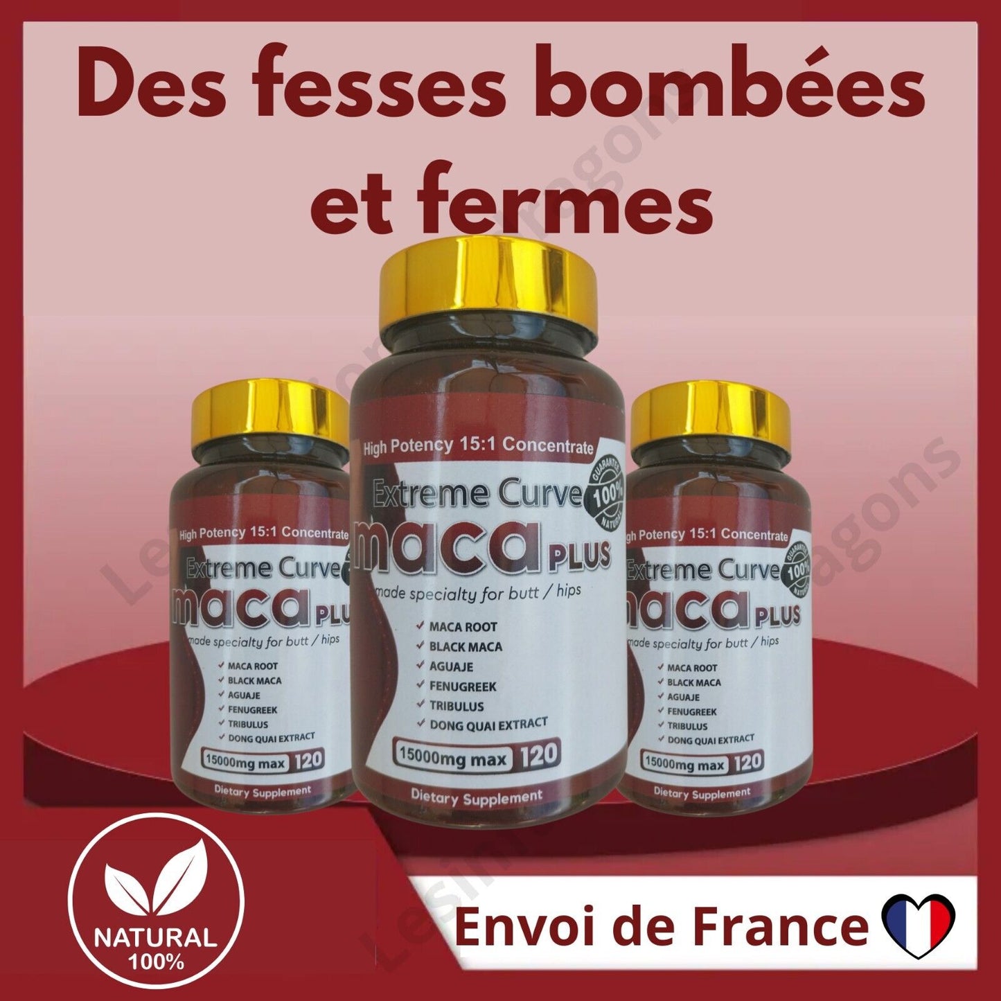 Extrême Maca 15000 Mg. Plus Fort. Augmente Fesses Hanches Big Buttocks. Capsule