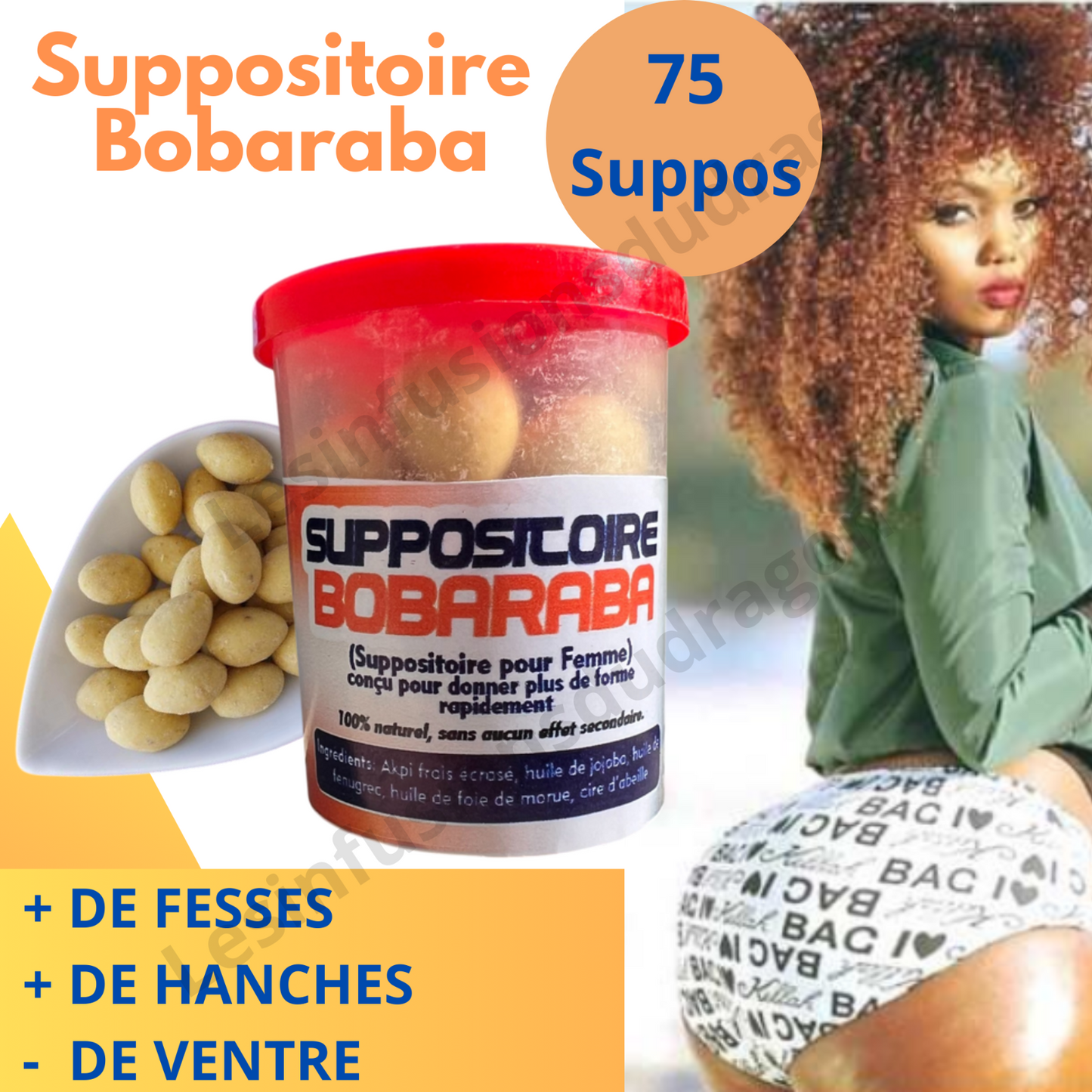 SUPPOSITOIRES GROSSES FESSES VOLUME HANCHES & FESSES LOT 75 Suppo