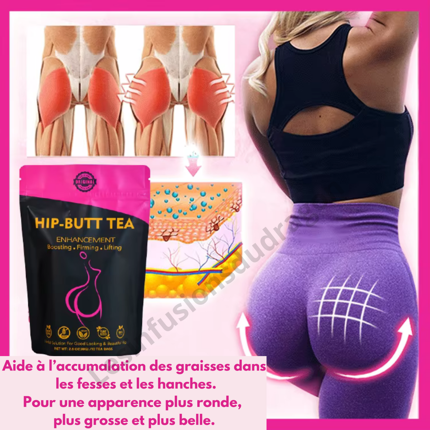 HIP&BIG BUTT TEA 100% Natural Herbal Tea Enhancement ENVOI DE FRANCE