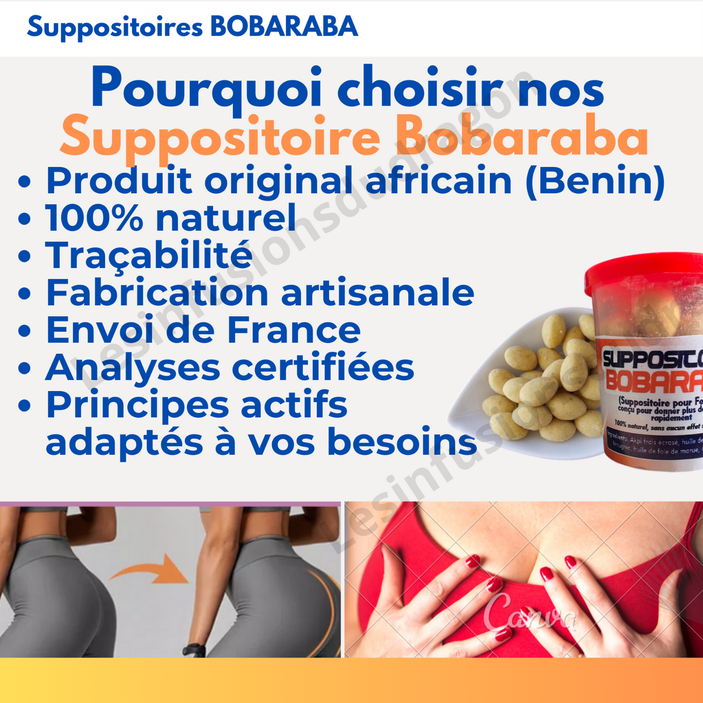 lot de 100 SUPPO VOLUME HANCHES & FESSES INGRÉDIENTS NATURELS LIVRAISON RAPIDE