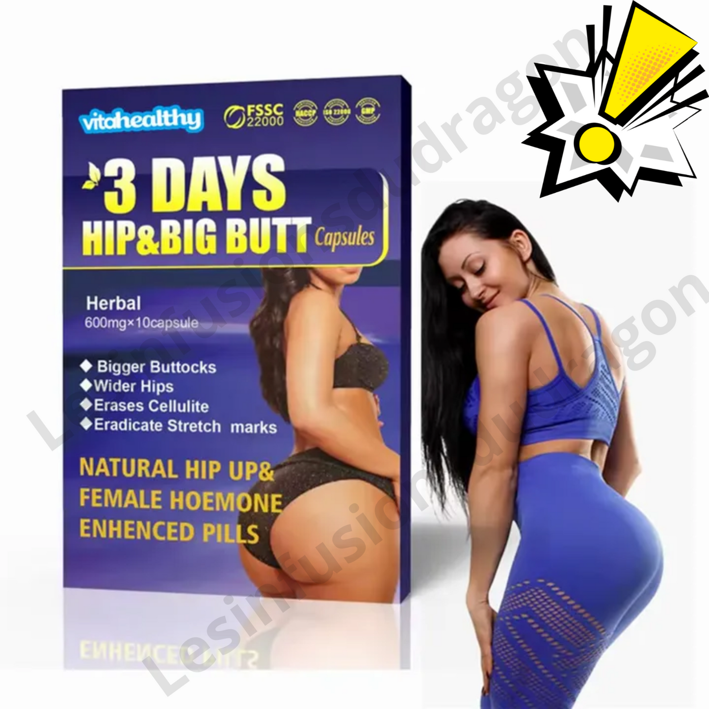 POUR AVOIR DES FESSES plus grosses 2 boîtes pour 10 jours d'utilisation
