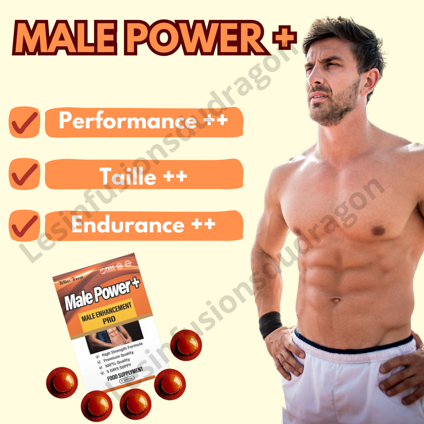 Male Power +. Nouvelle Formule : + Puissant et + d’endurance (2 x 5 gélules)