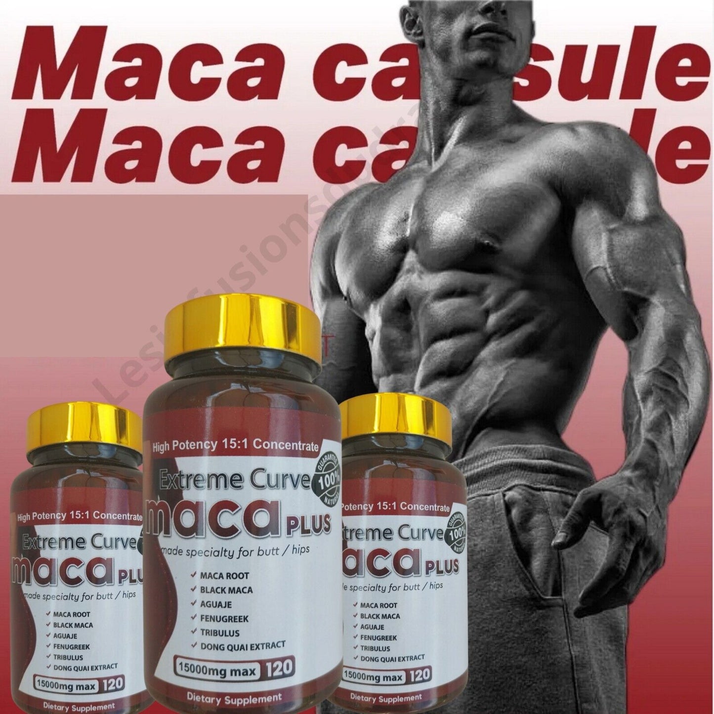 Extrême Maca 15000 Mg. Plus Fort. Augmente Fesses Hanches Big Buttocks. Capsule