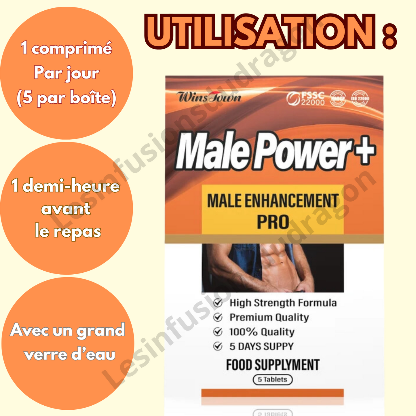 Male Power +. Nouvelle Formule : + Puissant et + d’endurance (2 x 5 gélules)