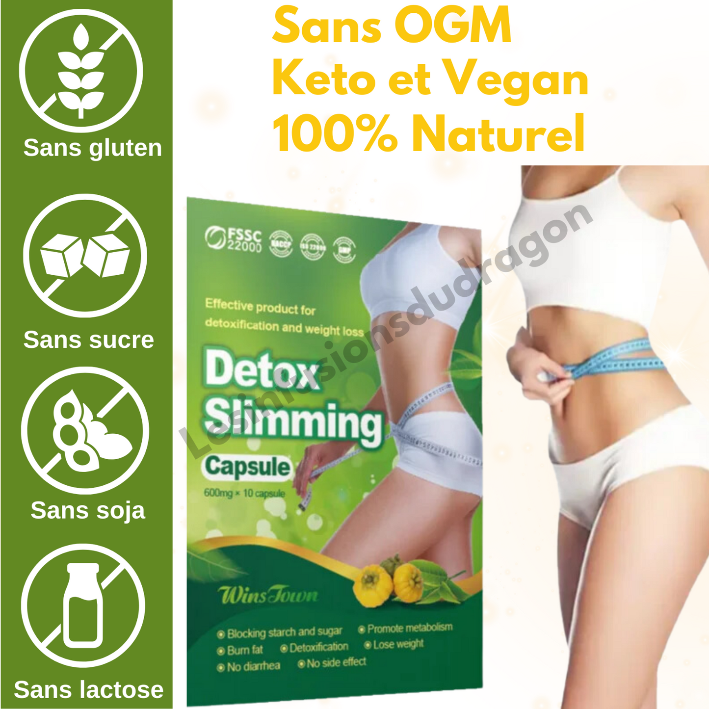 Detox Slimming capsule, coupe-faim, perte de poids, amincissement EXPRESS 15 j