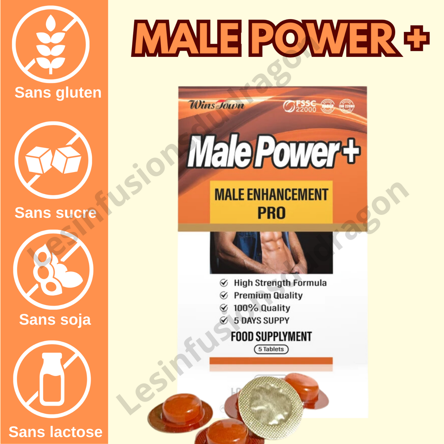 Male Power +. Nouvelle Formule : + Puissant et + d’endurance (2 x 5 gélules)