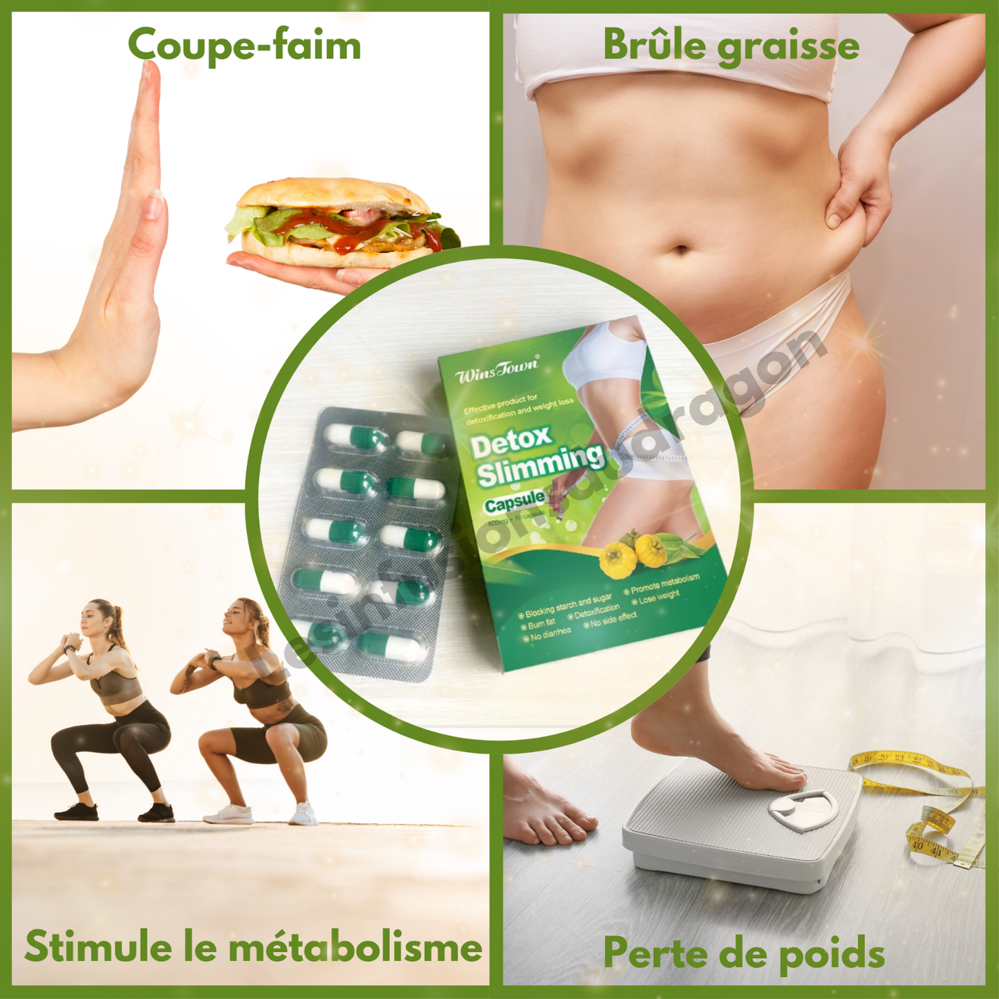 Detox Slimming capsule, coupe-faim, perte de poids, amincissement EXPRESS 10 j