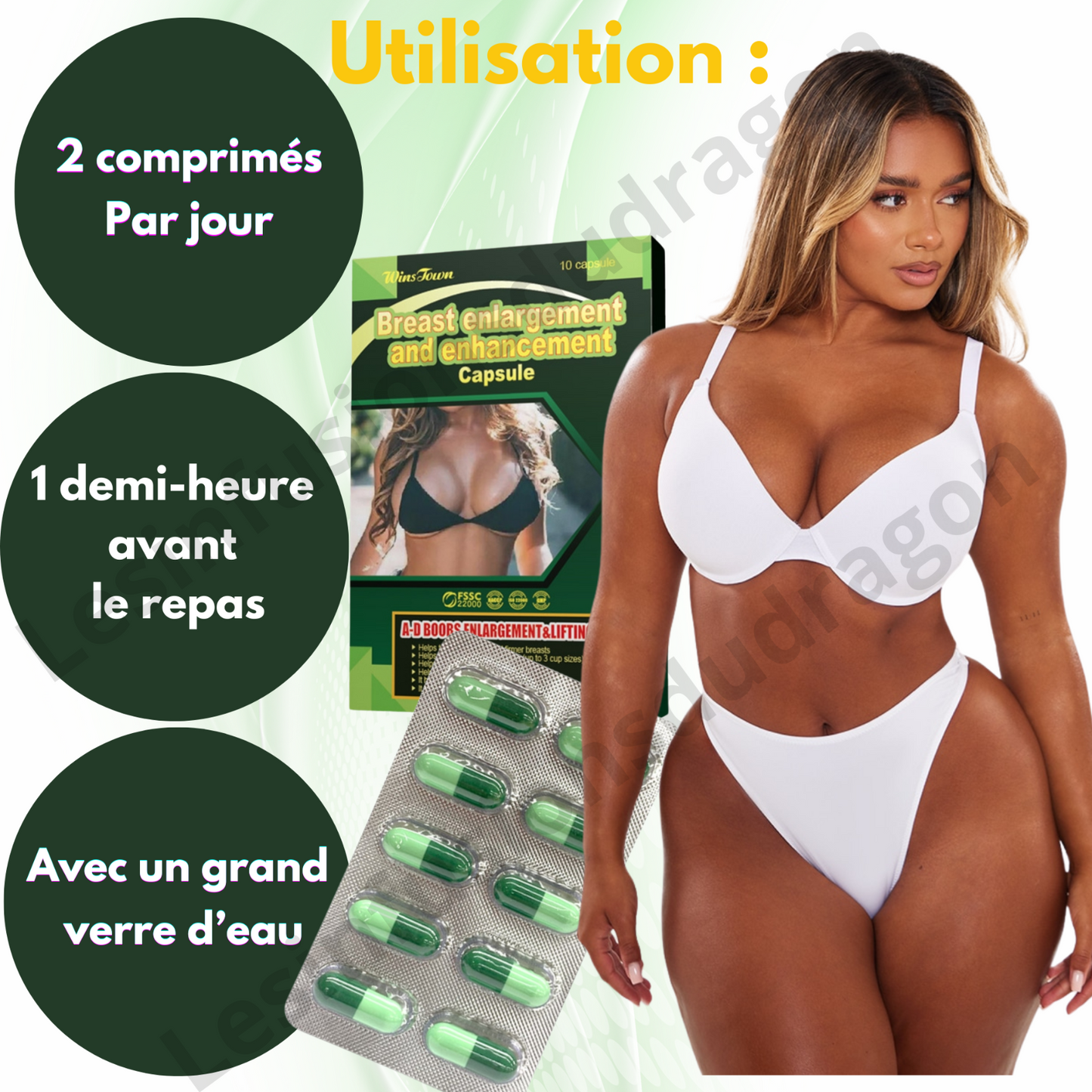 Breast enlargement. Seins plus gros et ronds. Envoi de France