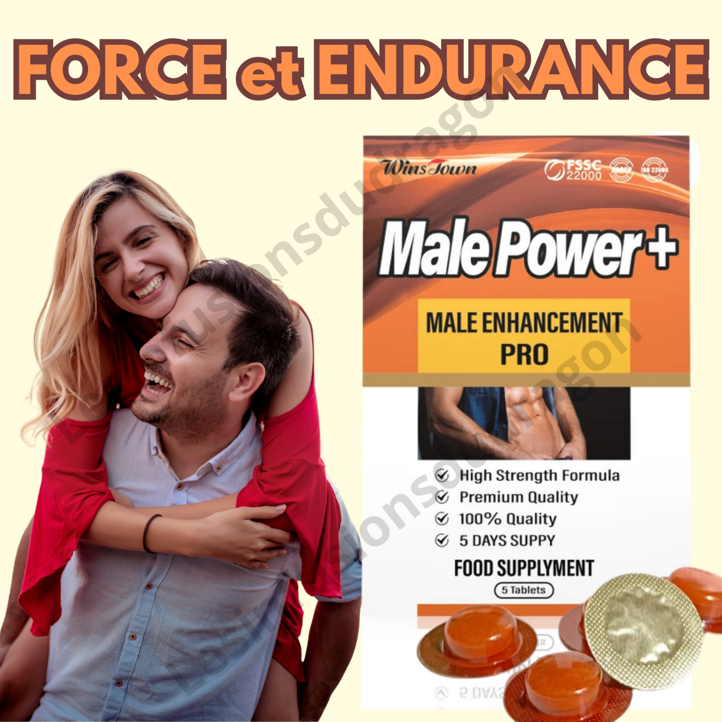 Male Power +. Nouvelle Formule : + Puissant et + d’endurance (2 x 5 gélules)