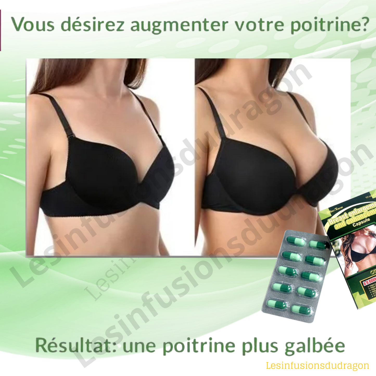 Breast enlargement. lot de 3 Seins plus gros et ronds. Envoi de France