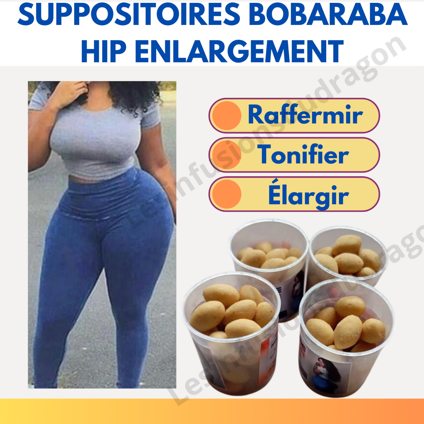 lot de 100 SUPPO VOLUME HANCHES & FESSES INGRÉDIENTS NATURELS LIVRAISON RAPIDE
