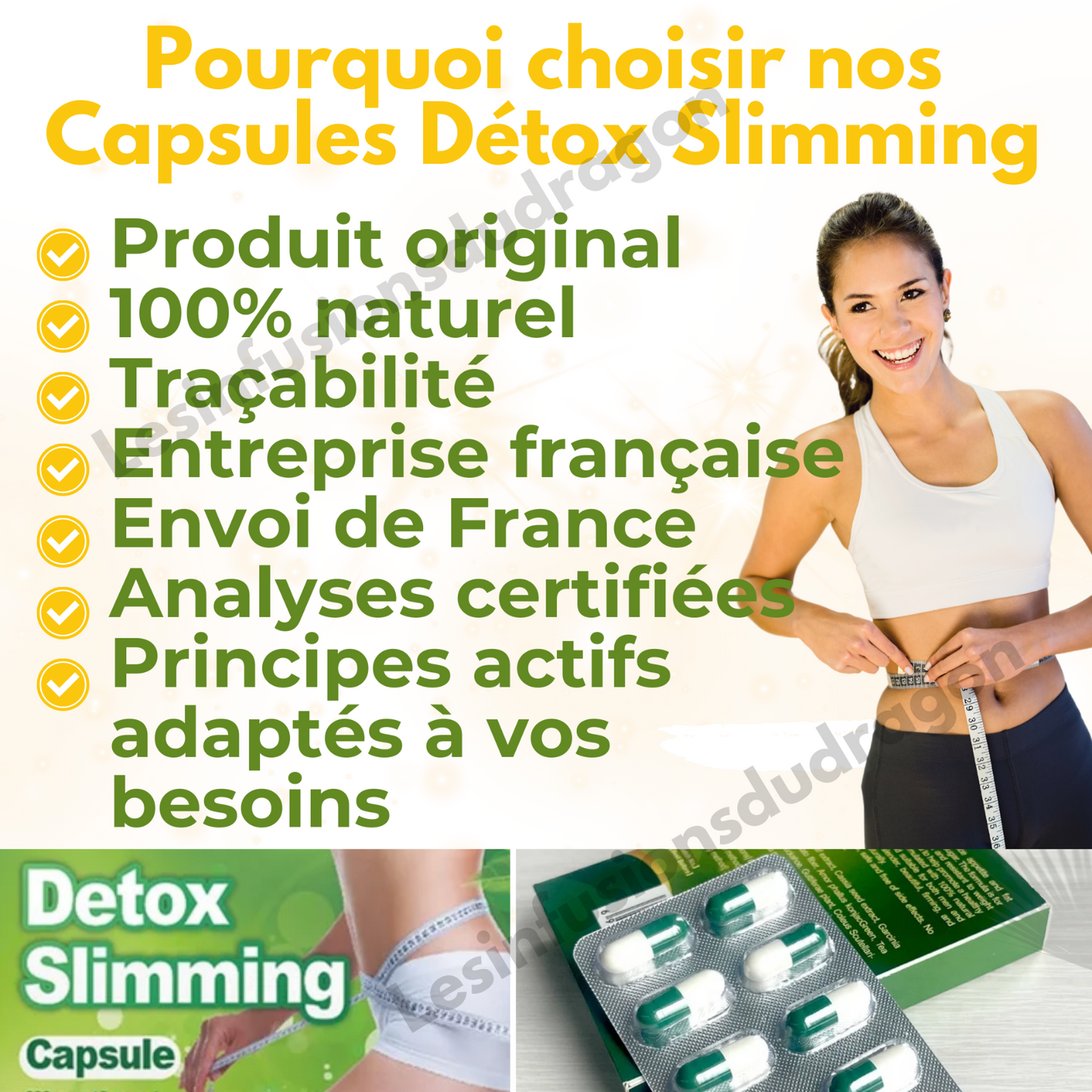 Detox Slimming capsule, coupe-faim, perte de poids, amincissement EXPRESS 15 j