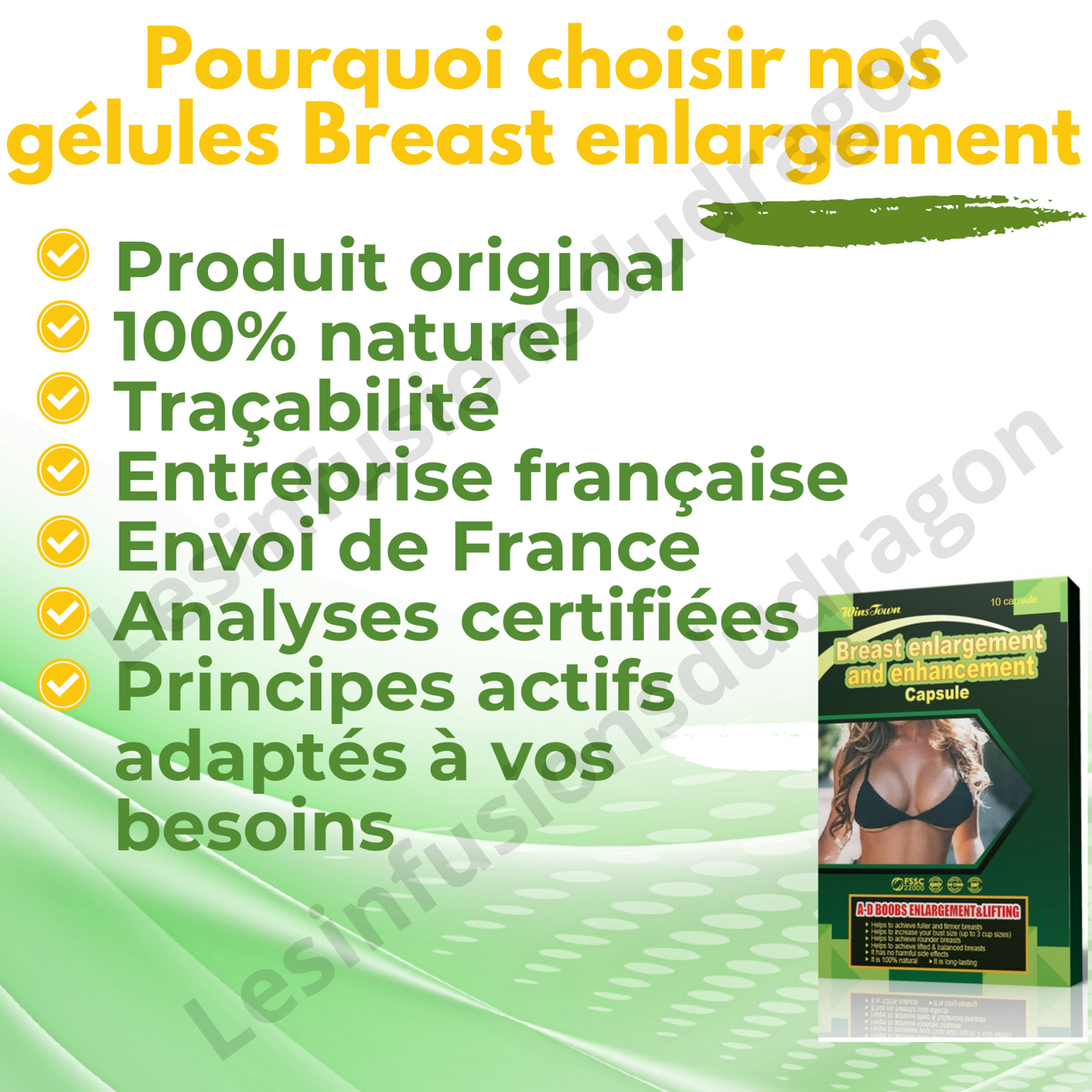 Breast enlargement. Seins plus gros et ronds. Envoi de France