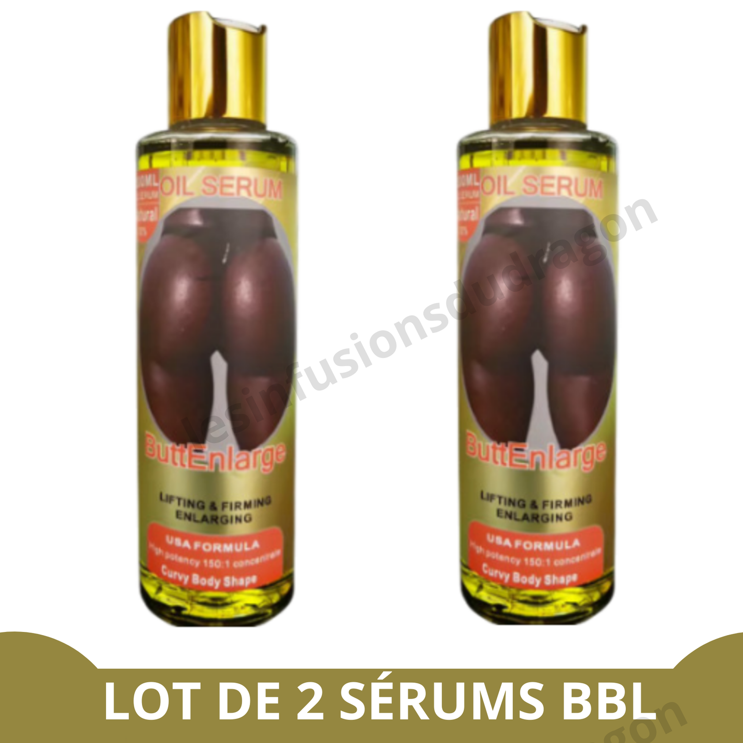 HUILE / SÉRUM POUR L'AGRANDISSEMENT DES FESSES - 2 flacons