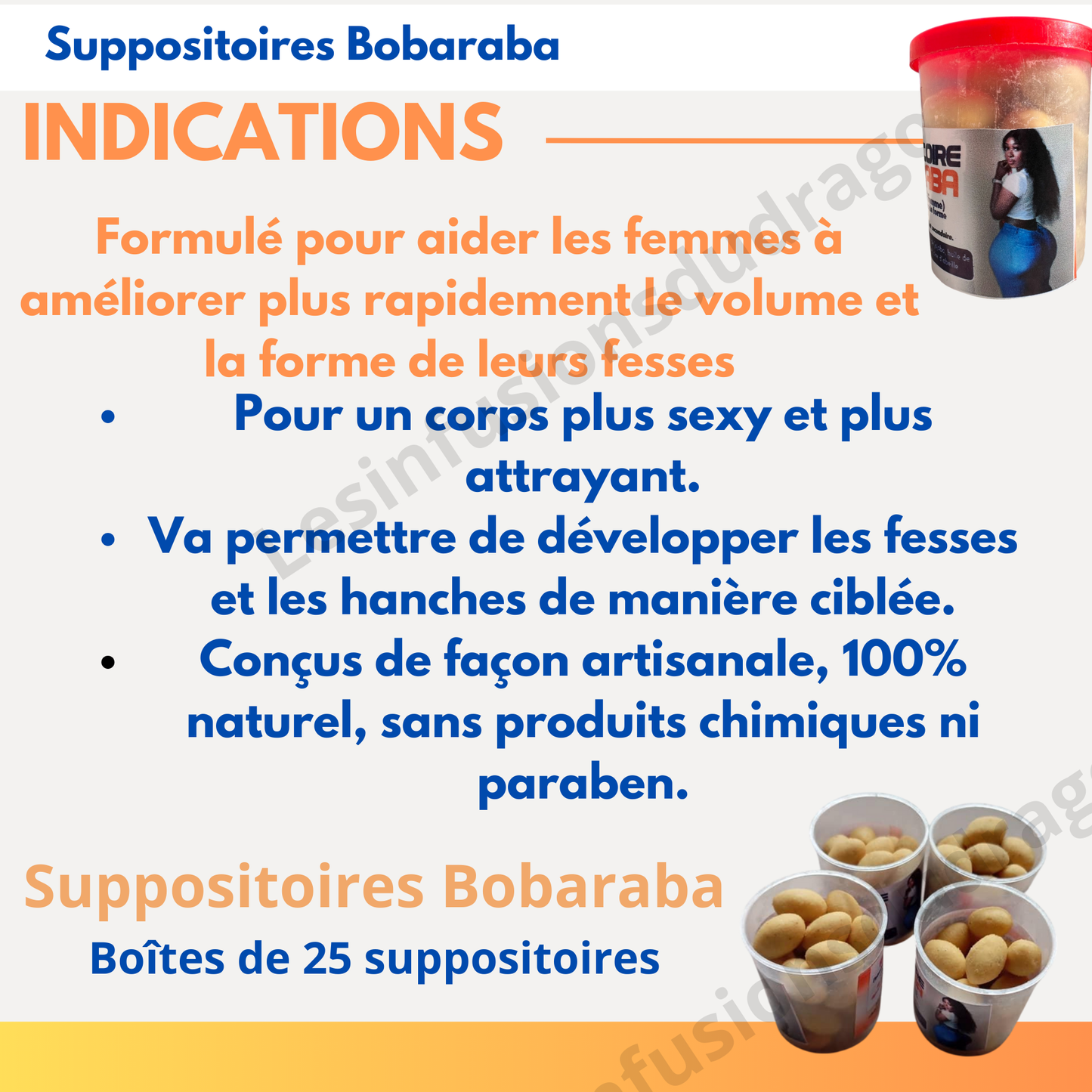 SUPPOSITOIRES - Volume fesses & hanches - 1 pot