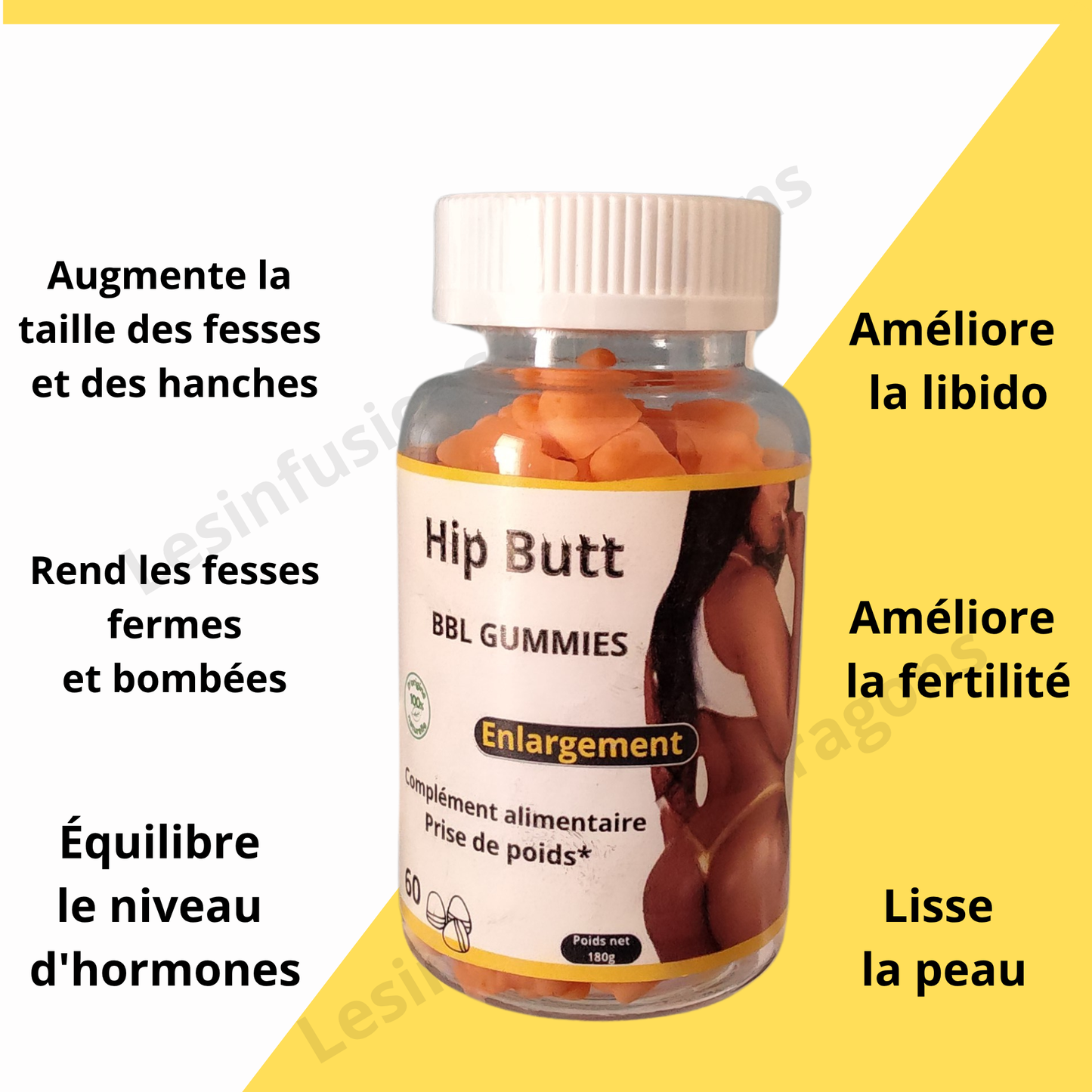HIP BUTT Enlargement GUMMIES - 1 flacon