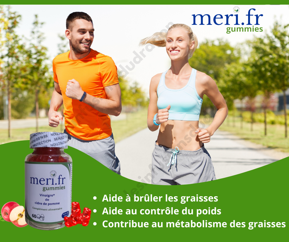 🍎 Meri.FR Gummies Vinaigre de Cidre – Complément Alimentaire Bien-Être (Cure 1 mois)