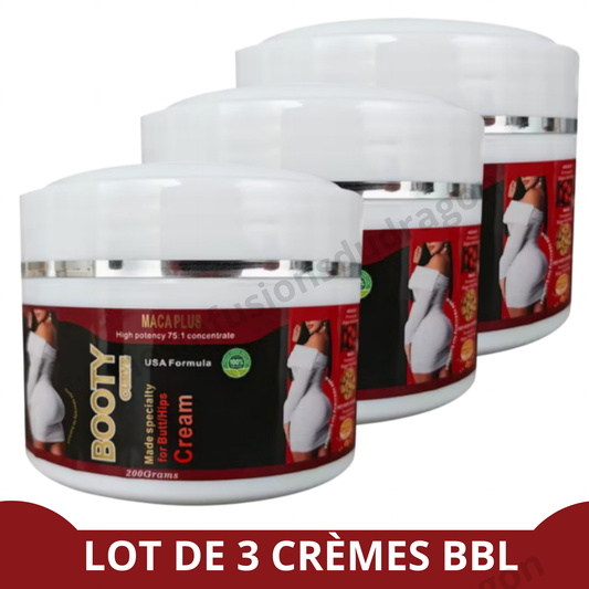 CRÈME ESSENTIELLE POUR L'AGRANDISSEMENT DES FESSES : 3 POTS