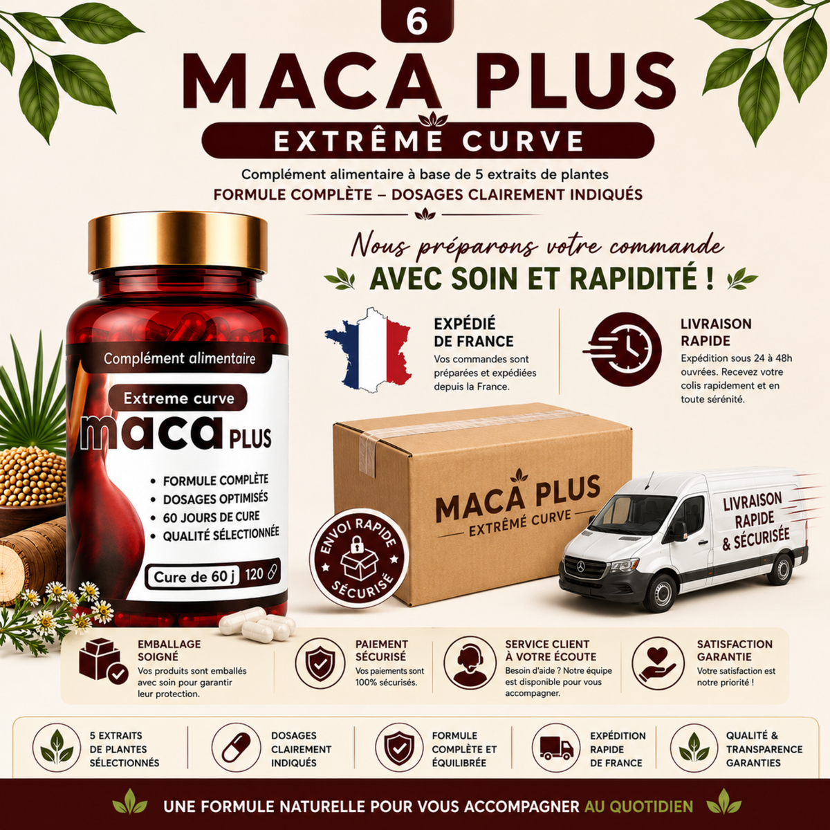 MACA PLUS – EXTRÊME CURVE Complément alimentaire – 120 gélules