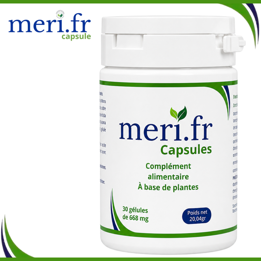 MERI.FR CAPSULES – Complément alimentaire à base de plantes – 30 gélules