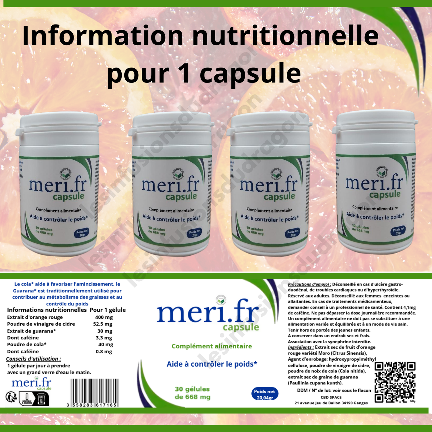Meri.FR Capsules associe des extraits de plantes sélectionnées pour accompagner votre équilibre nutritionnel au quotidien. Une formule simple et naturelle, intégrée dans une routine saine.