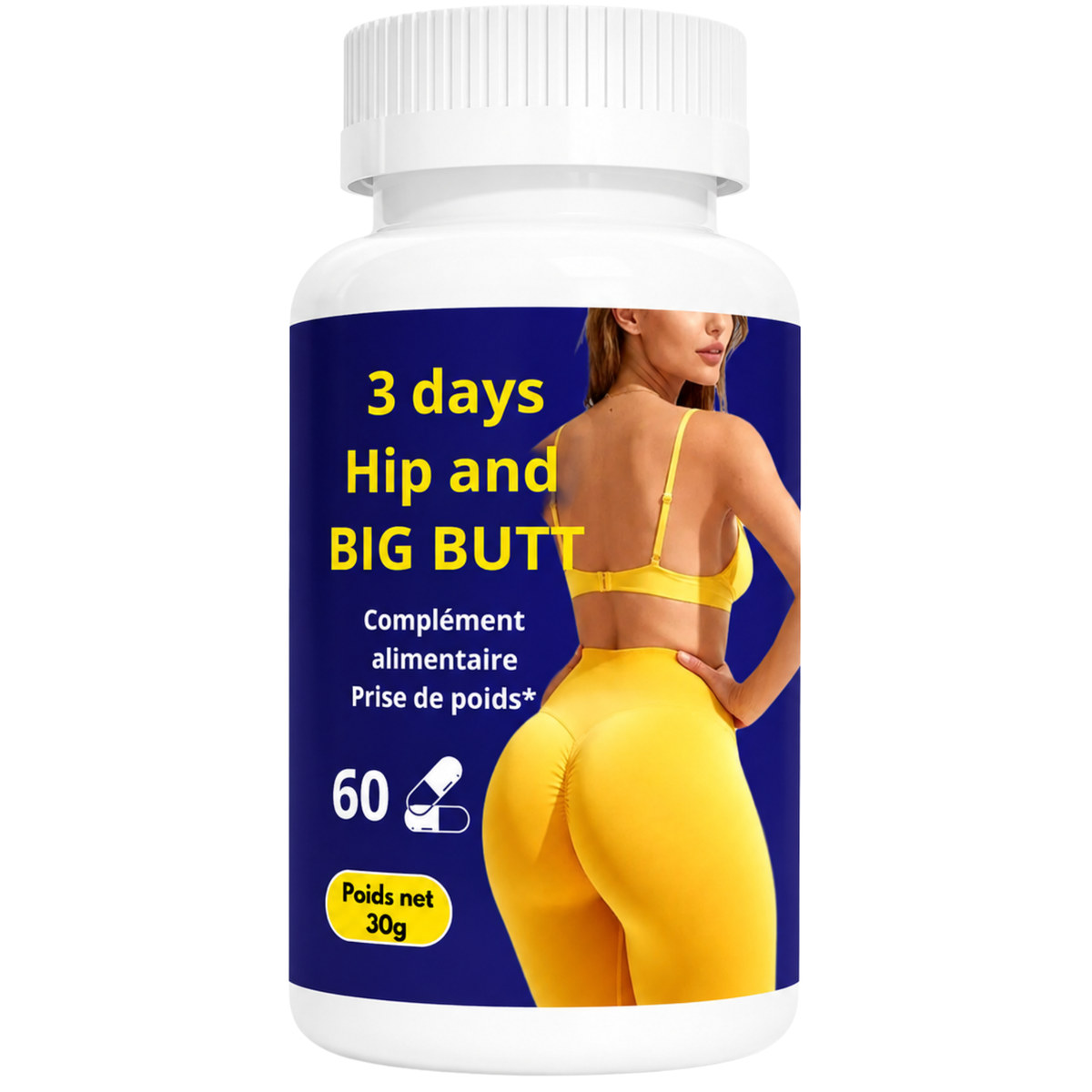 Complément alimentaire Maca & Ginseng – 60 capsules- 3 days hip and big butt