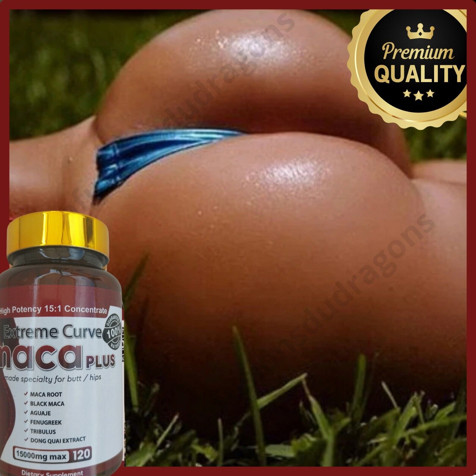 Extrême Maca 15000 Mg. Plus Fort.  Augmente Fesses Hanches Big Buttocks. Capsule