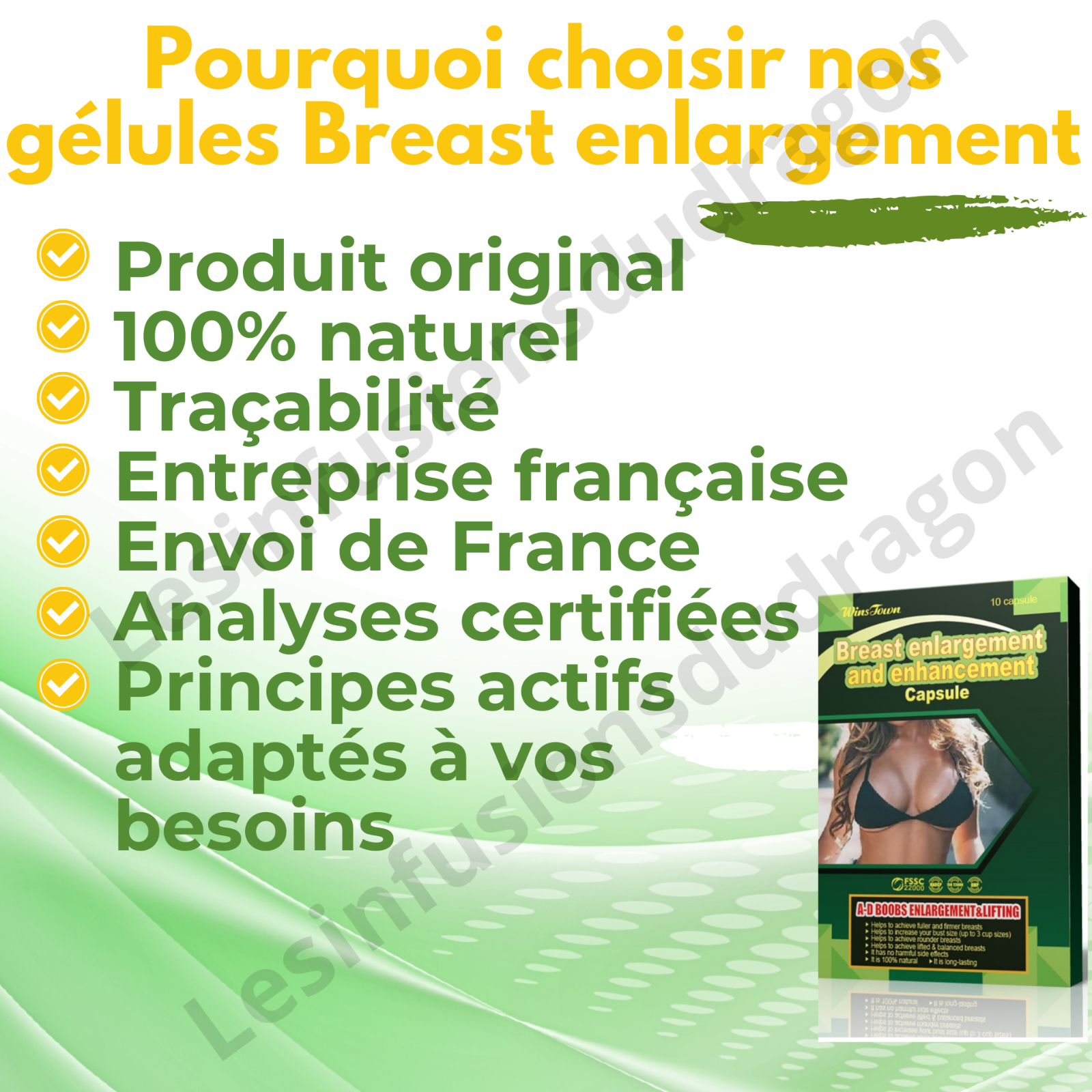 Breast enlargement. Seins plus gros et ronds. Envoi de France